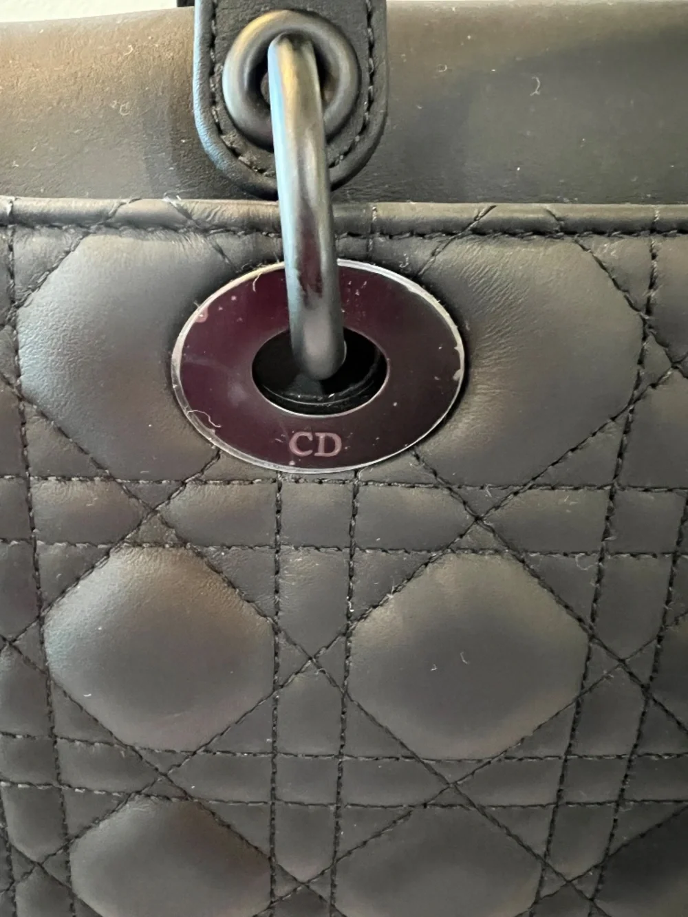 Medium Lady Dior Bag Black Ultramatte Cannage Calfskin